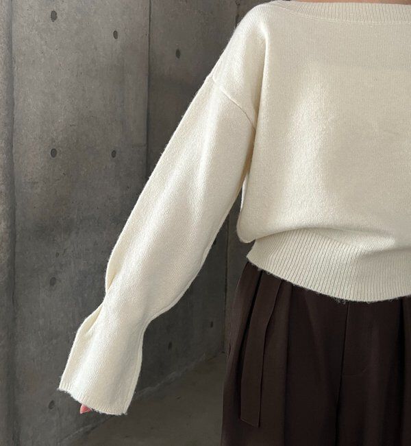  「【もちふわシリーズ】もちふわWOOLボートネックニット」|ニット・セーター|