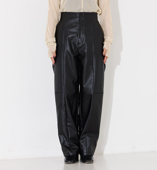 NOMINE「フェイクレザーハイウエストパンツ」|その他|