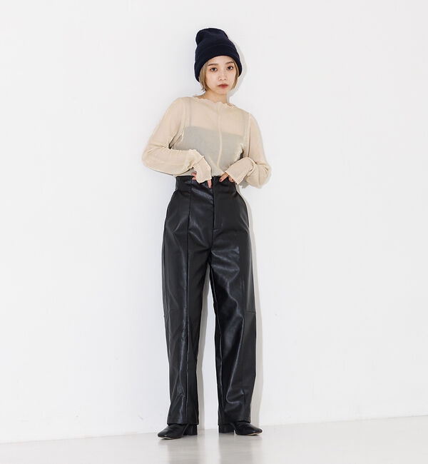 NOMINE「フェイクレザーハイウエストパンツ」|その他|