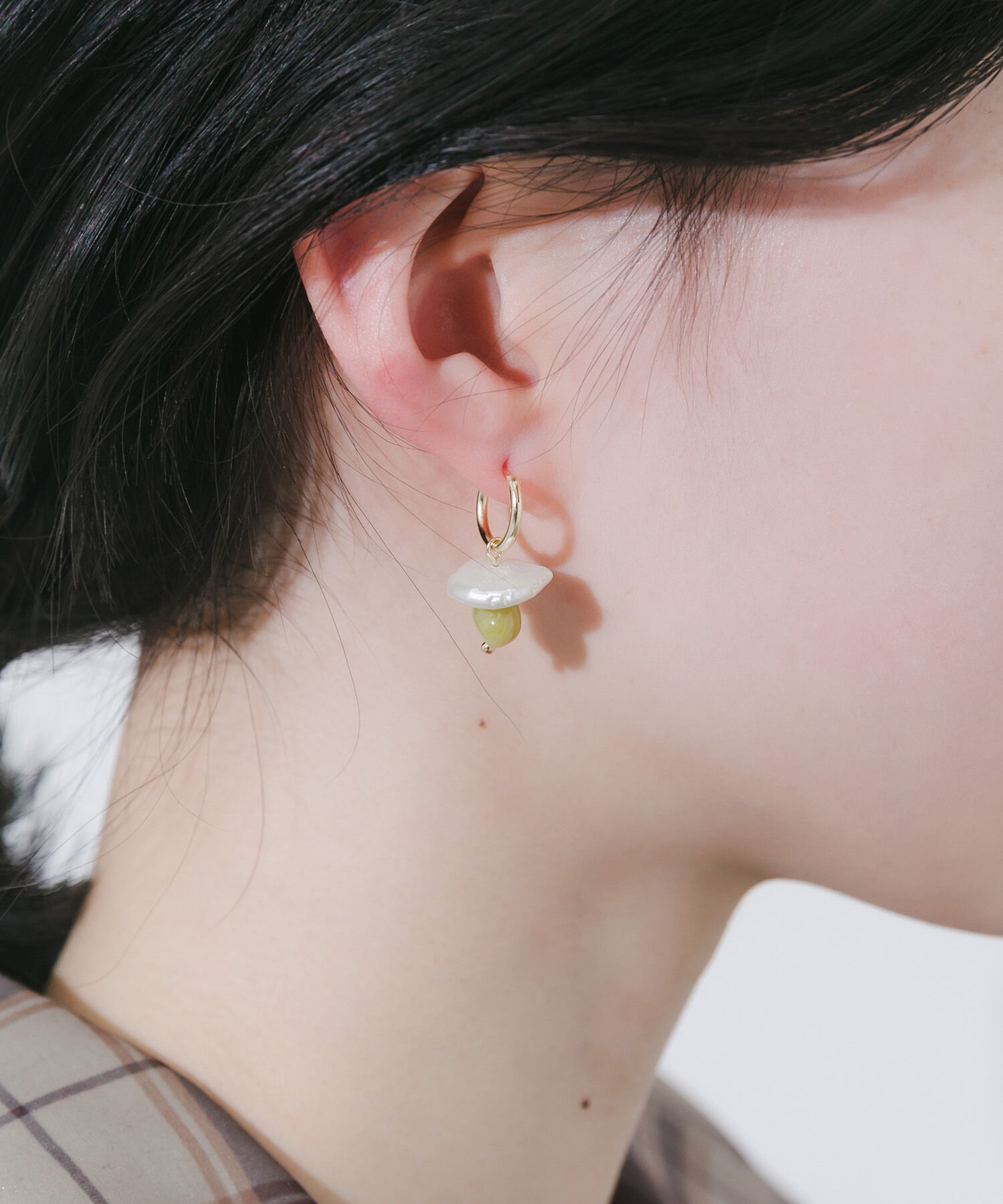 SMELLY「モチーフパールドロップフープピアス」|ピアス|