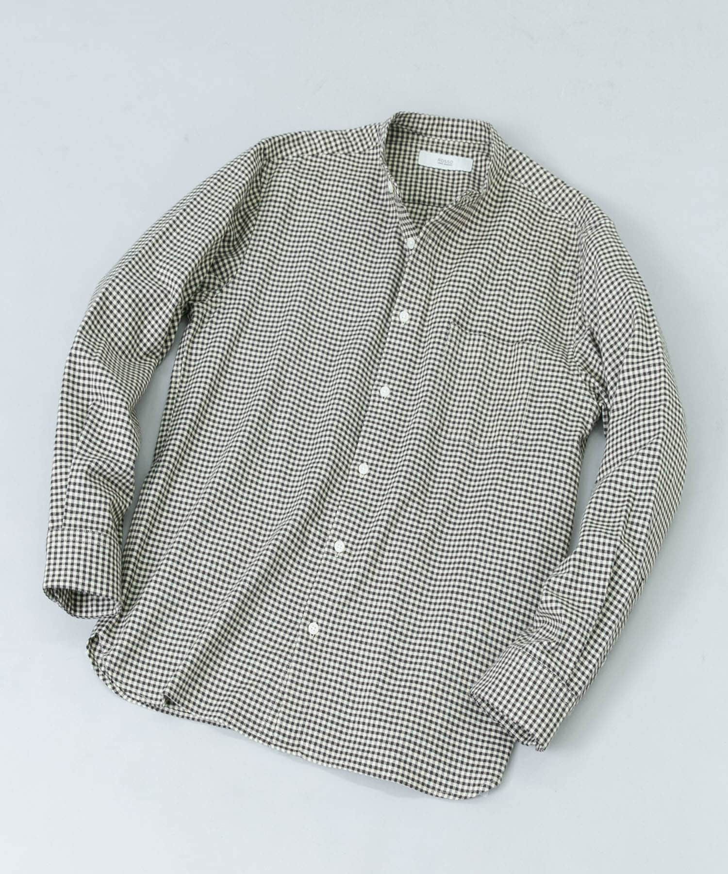 URBAN RESEARCH ROSSO「『抗菌/防臭』アーバンリラックスバンドカラーネルシャツ」|シャツ・ブラウス|ベージュ系その他