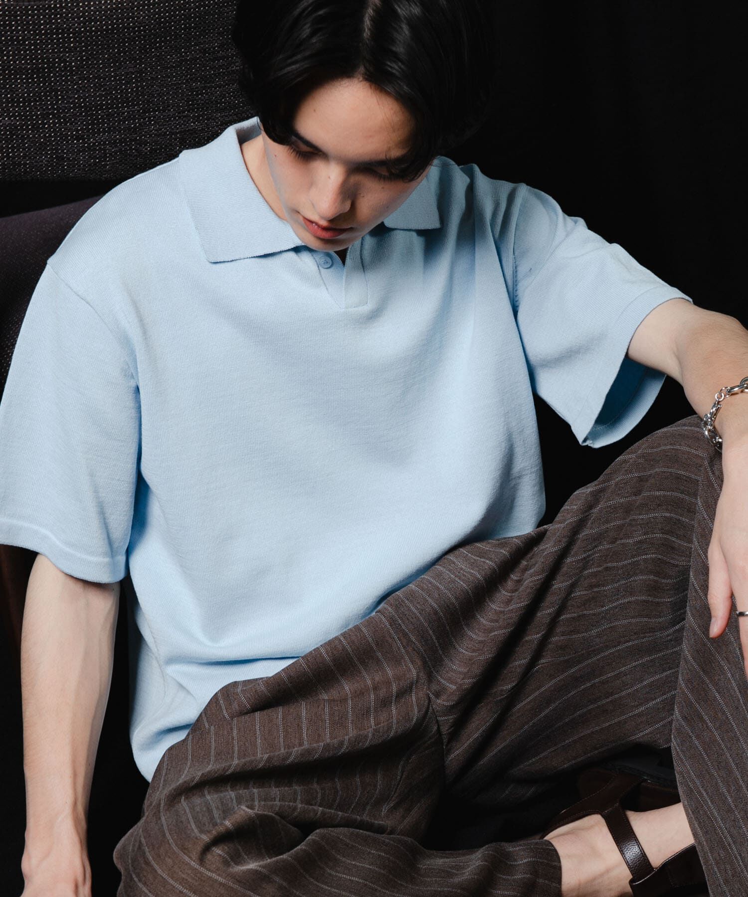 SENSE OF PLACE by URBAN RESEARCH「『洗濯可』ドライタッチスキッパーニットTシャツ」|ニット・セーター|
