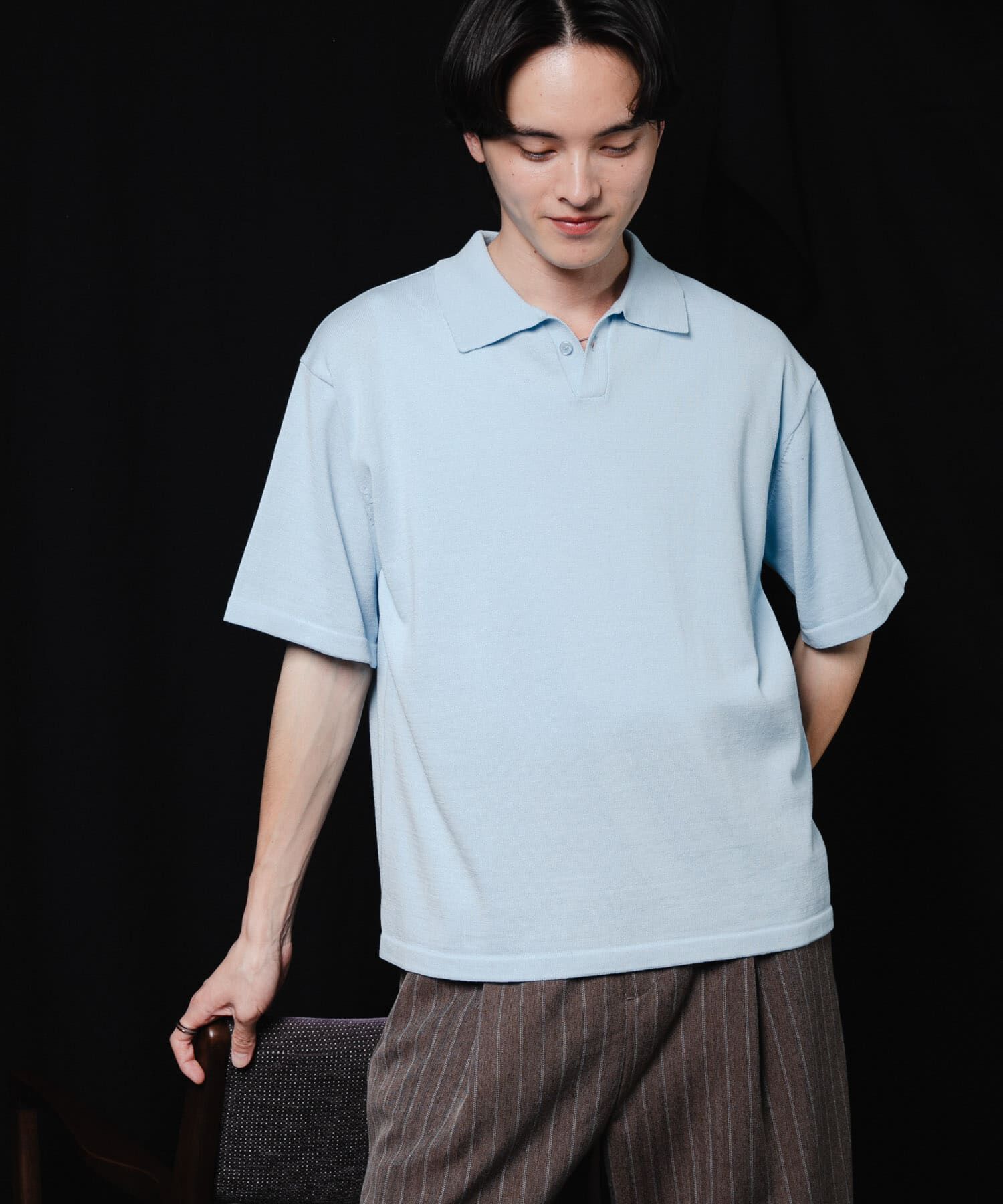SENSE OF PLACE by URBAN RESEARCH「『洗濯可』ドライタッチスキッパーニットTシャツ」|ニット・セーター|
