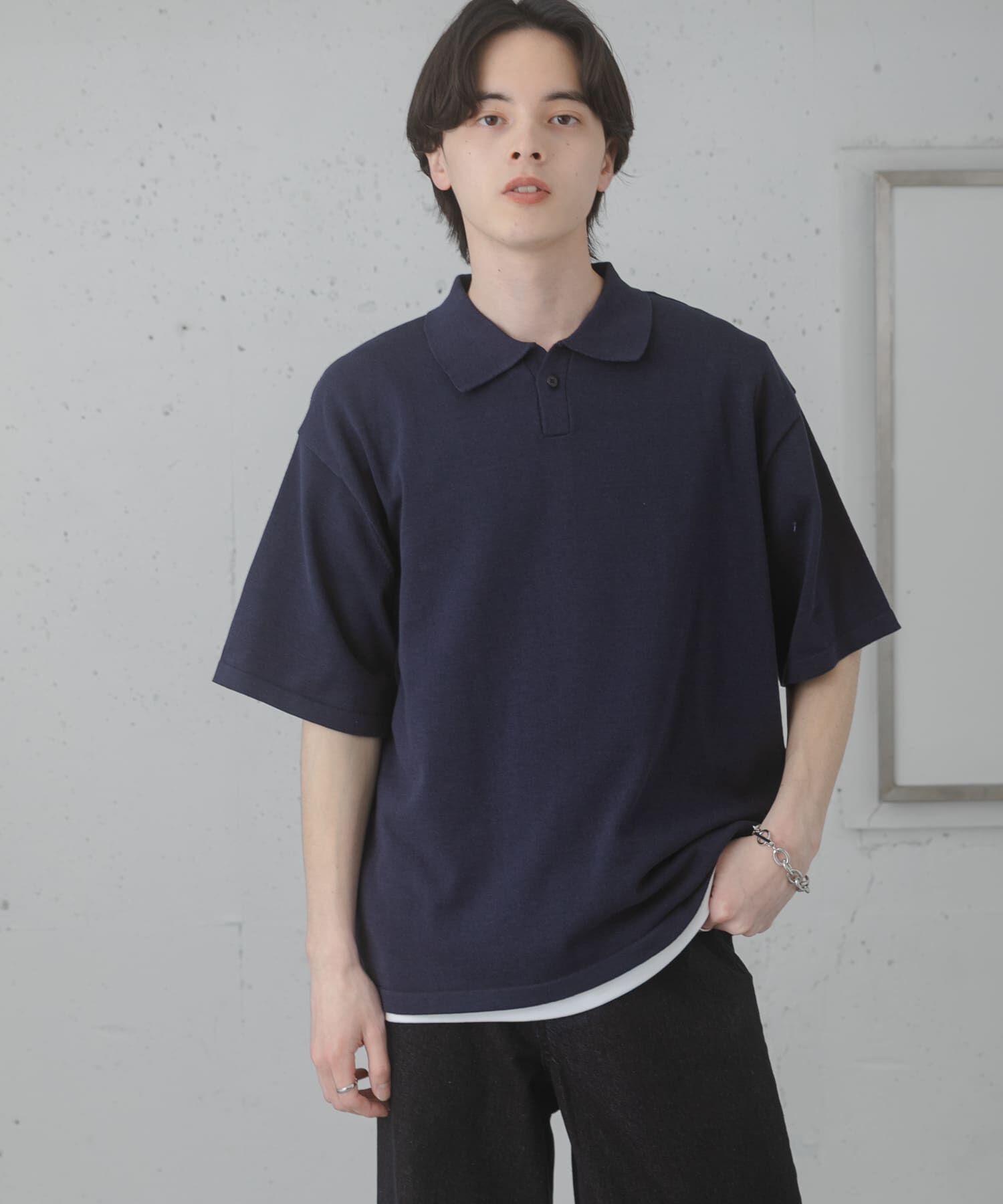 SENSE OF PLACE by URBAN RESEARCH「『洗濯可』ドライタッチスキッパーニットTシャツ」|ニット・セーター|