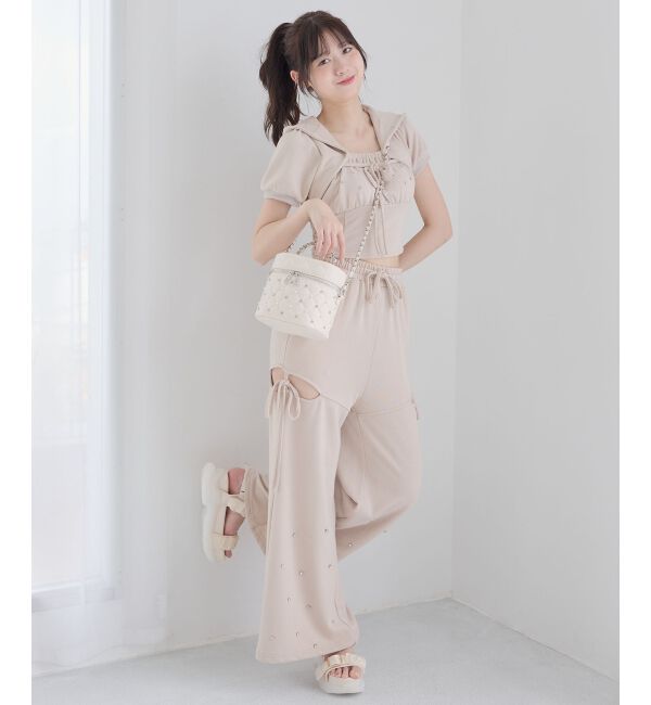  「パール&times;ビジューバニティバッグ」|ハンドバッグ|