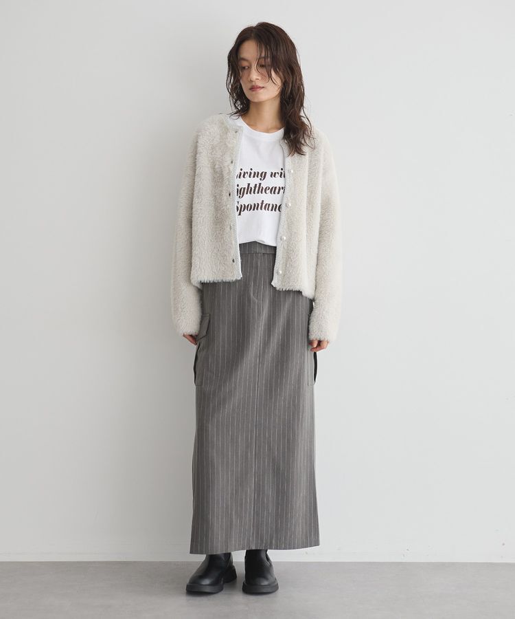 GARAGE OF GOOD CLOTHING「ストライプIラインカーゴスカート」|タイト|