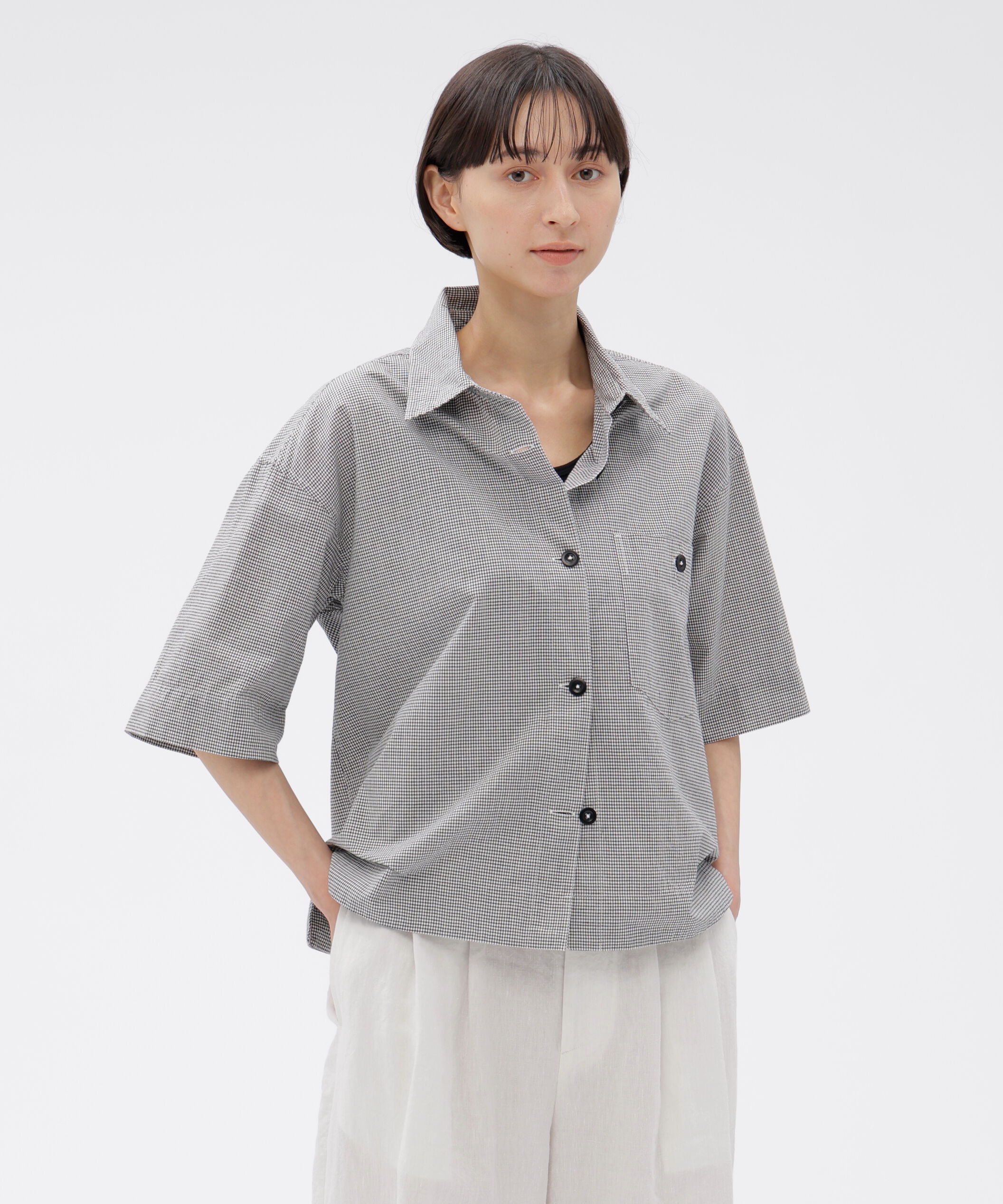 MHL.「TINY GINGHAM COTTON SHIRT」|シャツ・ブラウス|