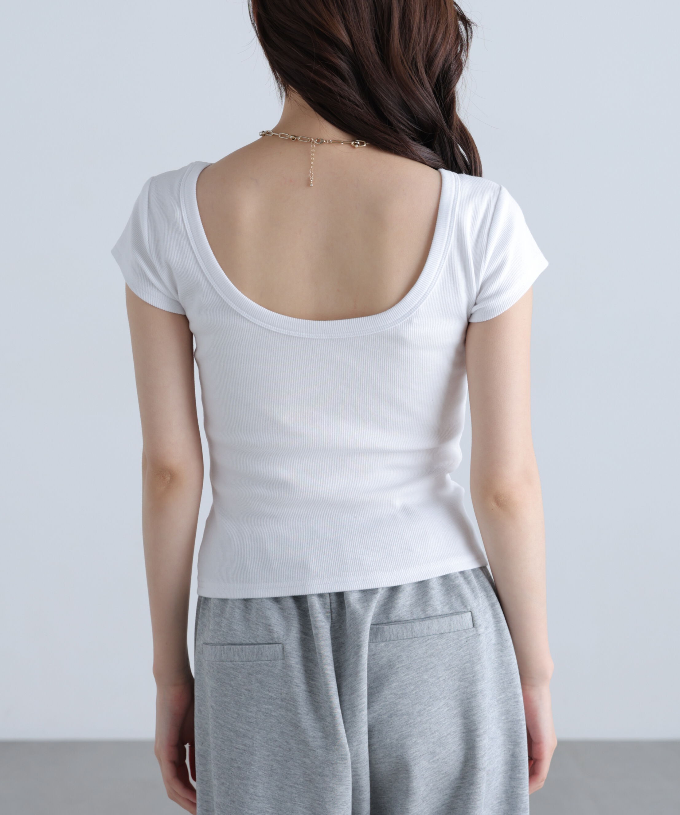  「〈MFM〉バックオープン半袖カットソー」|Tシャツ・カットソー|