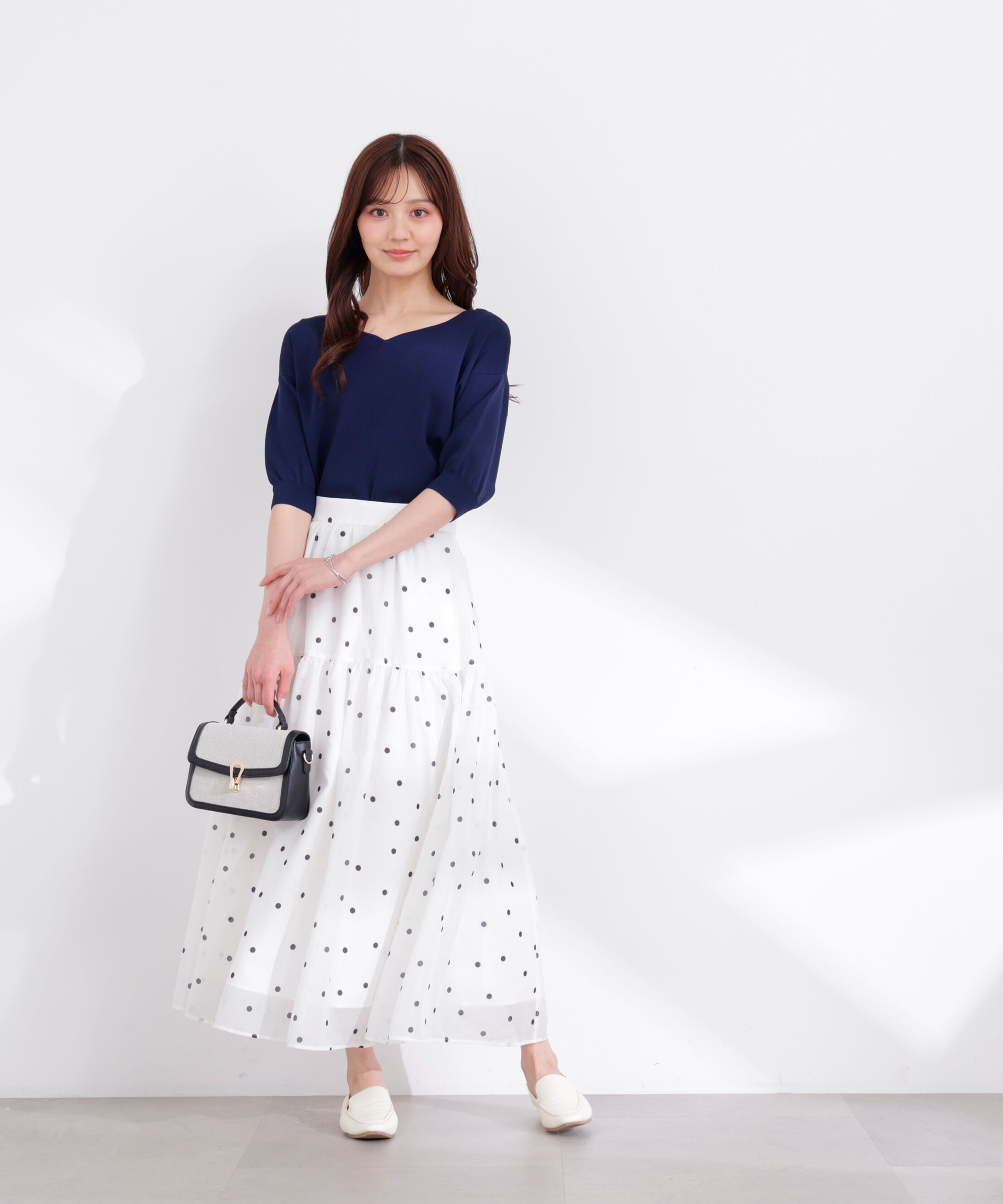 PROPORTION BODY DRESSING「5分袖ハートカットドルマンニット 26SS」|ニット・セーター|