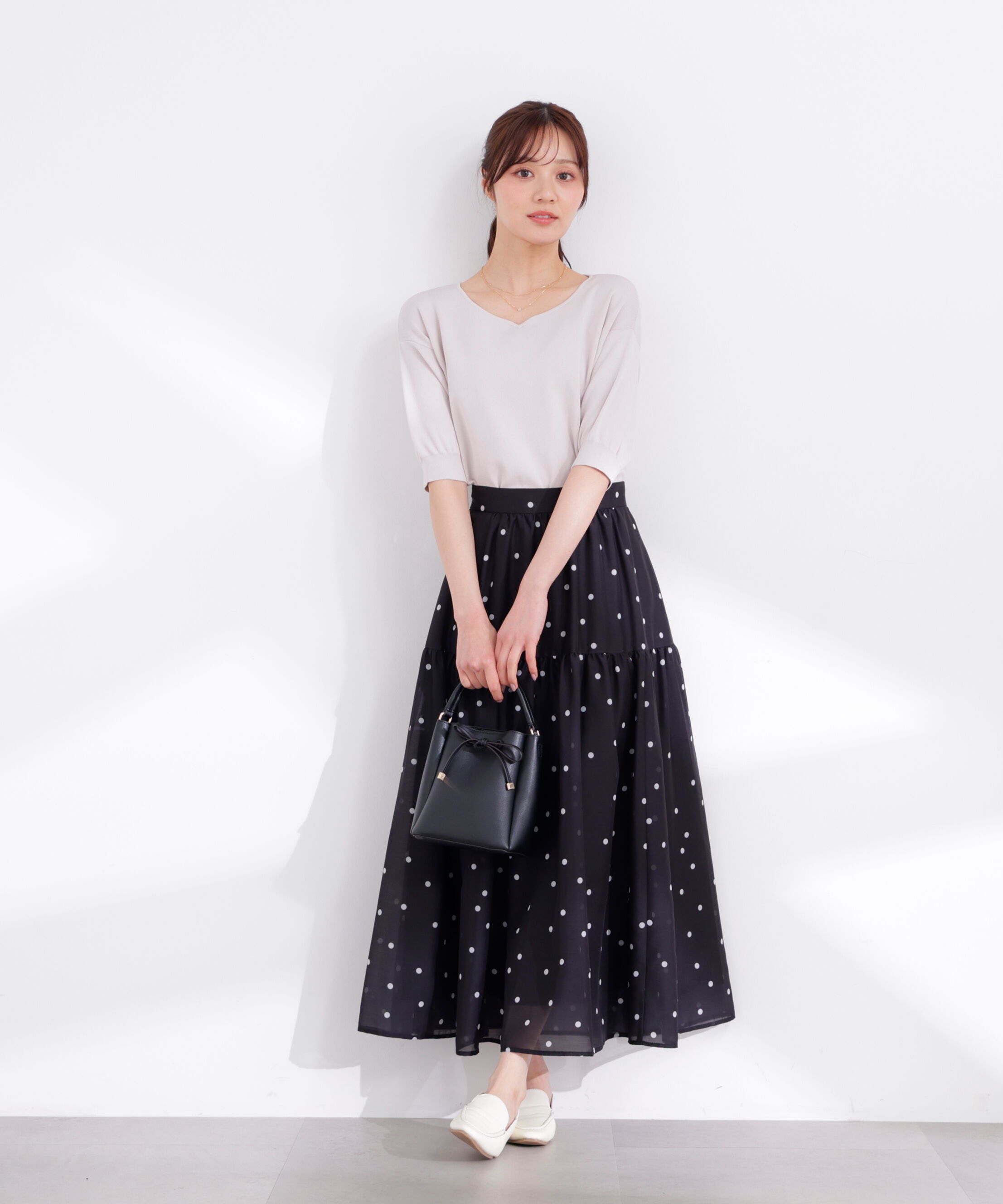 PROPORTION BODY DRESSING「ドットプリントティアードスカート 26SS」|スカート|