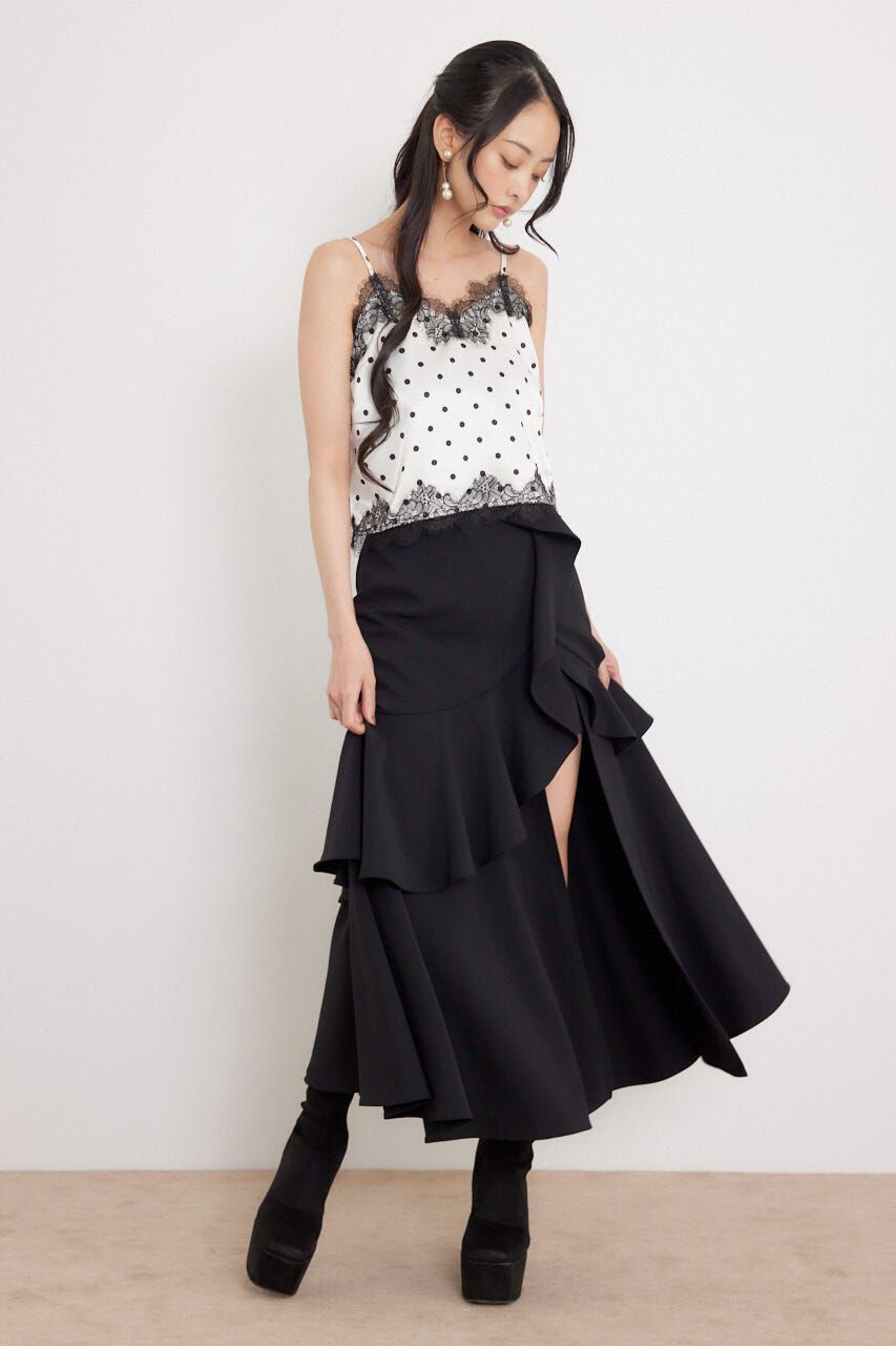 rienda「ポイントレースサテンキャミトップス」|キャミソール|