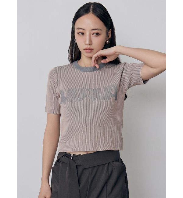 MURUA「リンガーロゴハーフニット」|ニット・セーター|