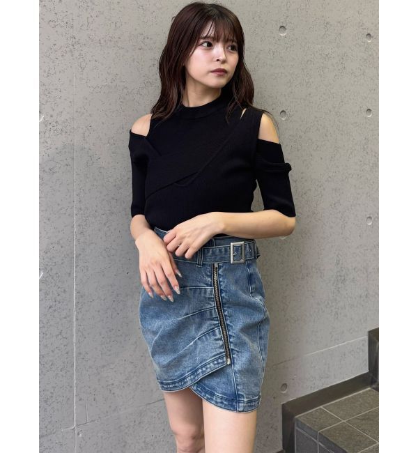 MURUA「アシメタックデニムミニスカート」|スカート|