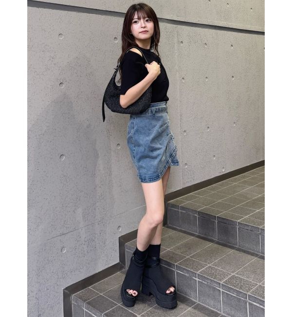 MURUA「アシメタックデニムミニスカート」|スカート|