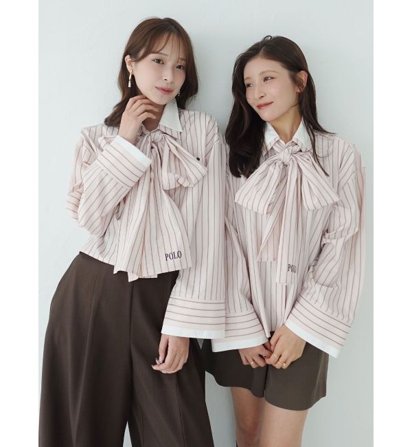 LAGUNAMOON「【POLO BCSコラボ】【マシンウォッシャブル】ボウタイシャツ」|シャツ・ブラウス|