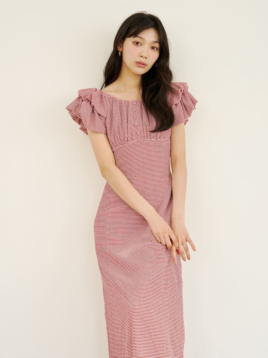 LILY BROWN「【新色追加】2wayダブルスリーブカットワンピース」|ワンピース|RED