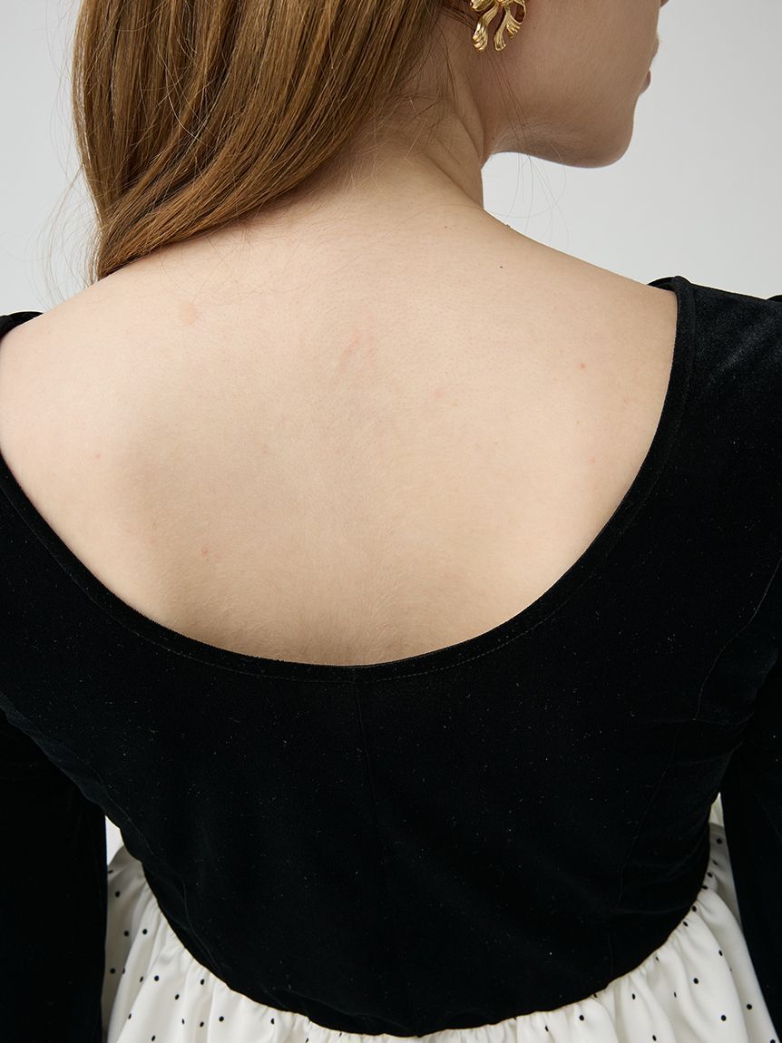 LILY BROWN「ベロアバルーンペプラムトップス」|Tシャツ・カットソー|