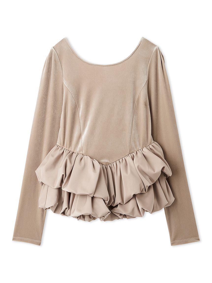 LILY BROWN「ベロアバルーンペプラムトップス」|Tシャツ・カットソー|PBEG