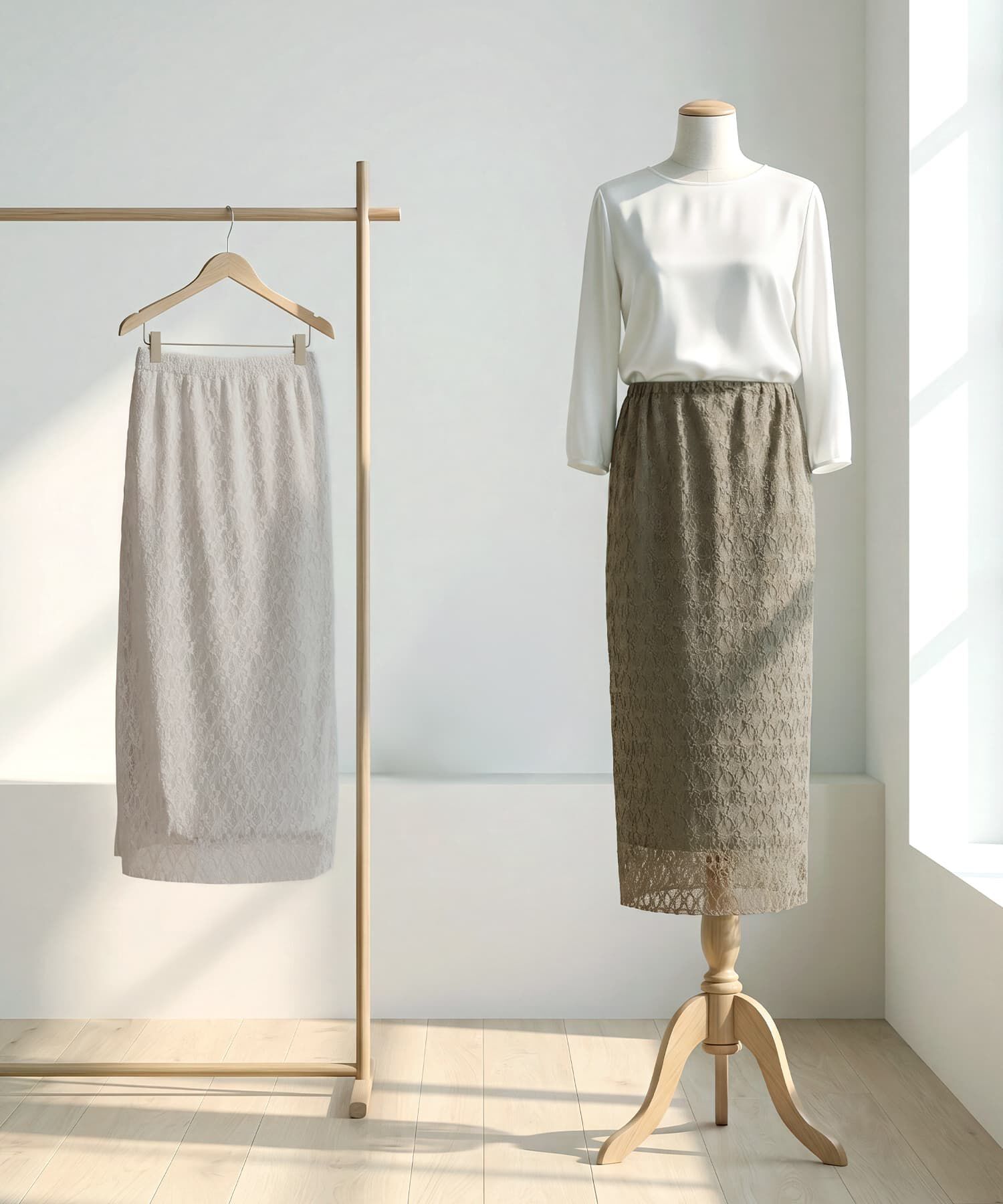 STYLE DELI「【selection】日本製ストレッチレースIラインスカート」|スカート|