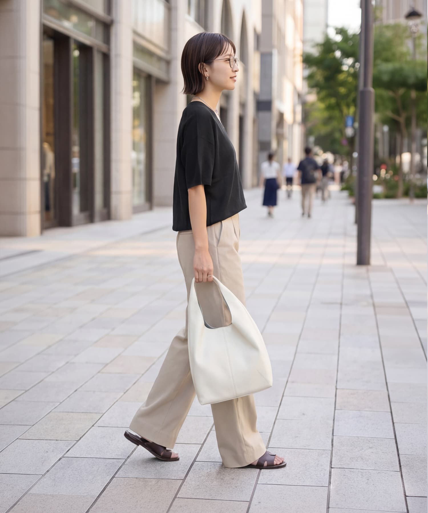 STYLE DELI「【LUXE】麻混リラックスVネックニットトップス」|Tシャツ・カットソー|