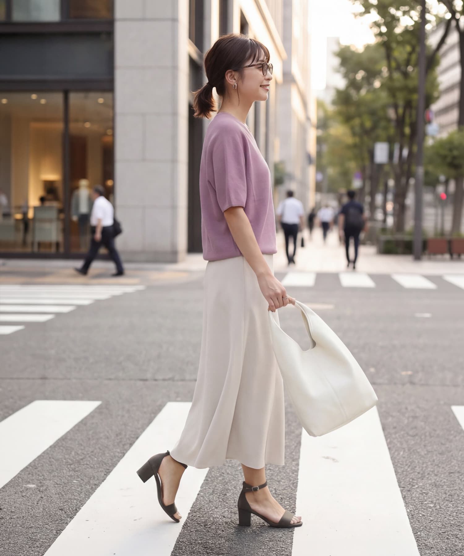 STYLE DELI「【LUXE】麻混リラックスVネックニットトップス」|Tシャツ・カットソー|