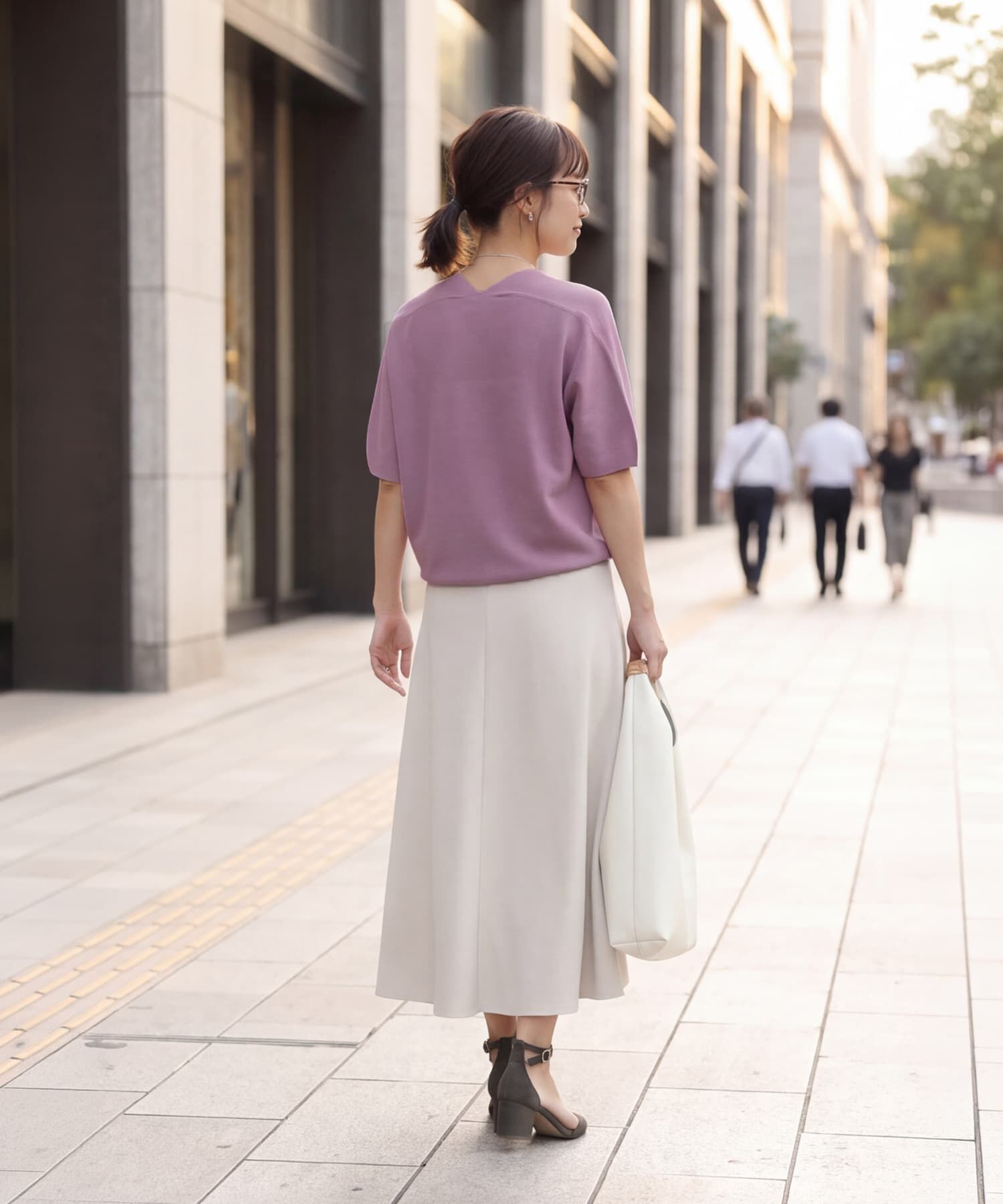 STYLE DELI「【LUXE】麻混リラックスVネックニットトップス」|Tシャツ・カットソー|