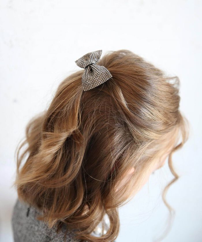 BACKYARD FAMILY「キッズ ヘアゴム リボン 通販 キラキラ ジルコニア 68222302 ジルリボンヘアゴム 小さめ」|ヘアゴム・シュシュ|