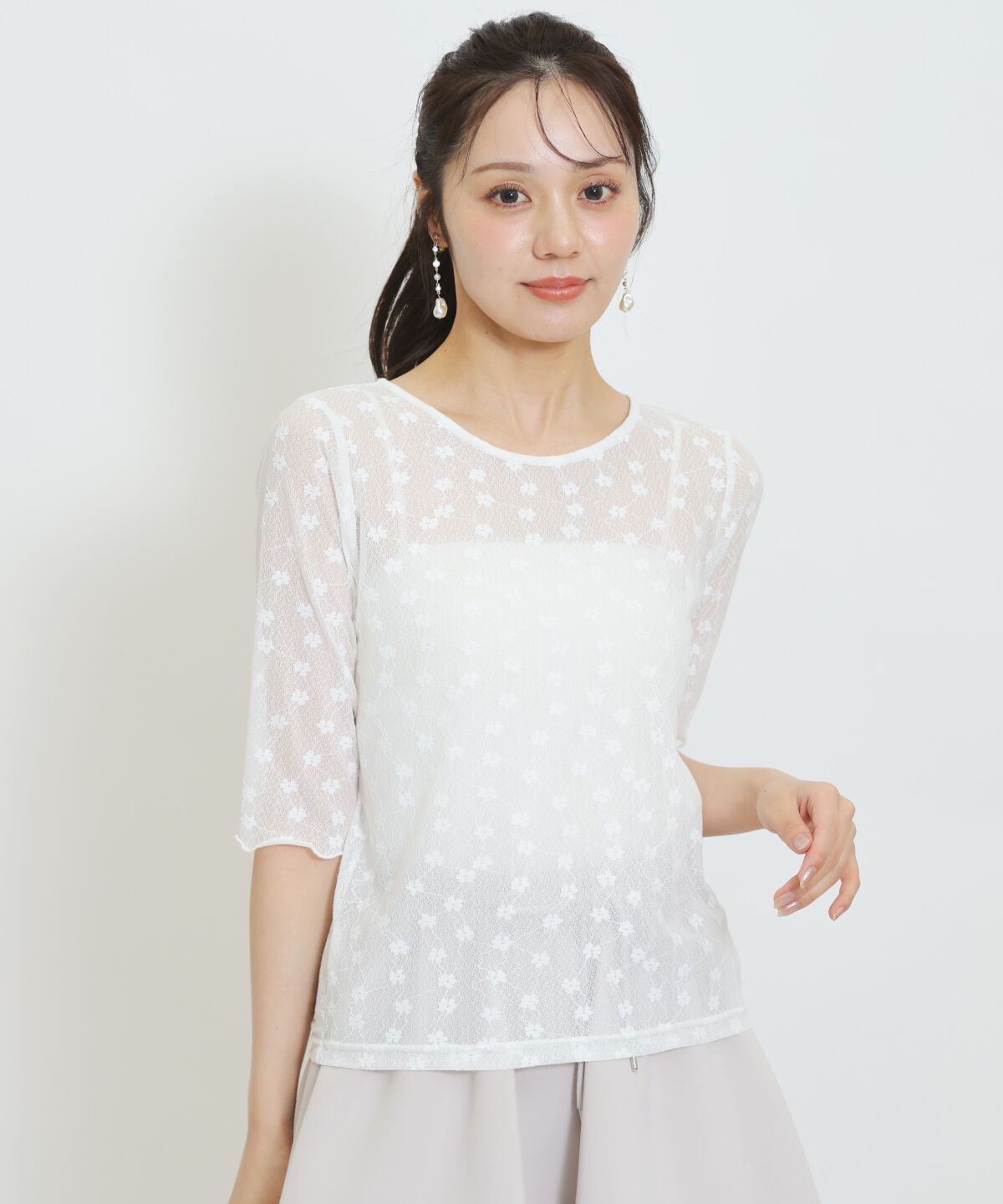 WILLSELECTION「クルーネックレースインナートップス」|Tシャツ・カットソー|