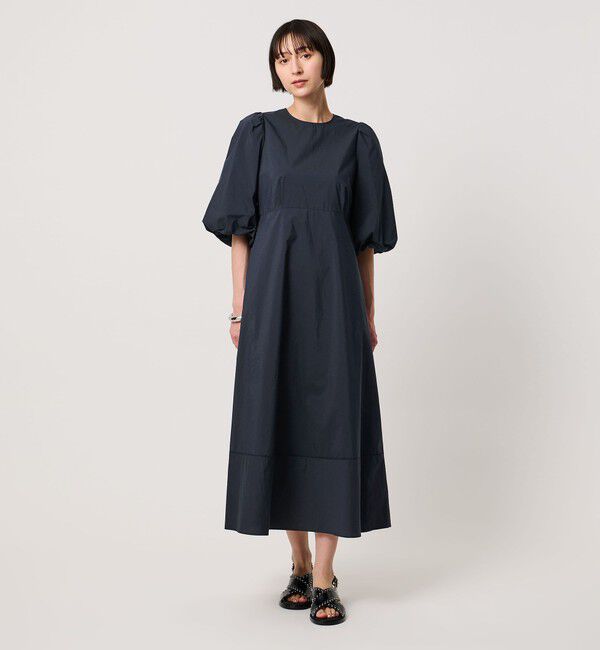 UNITED ARROWS「ファブリカ パフ ワンピース」|ワンピース|NAVY