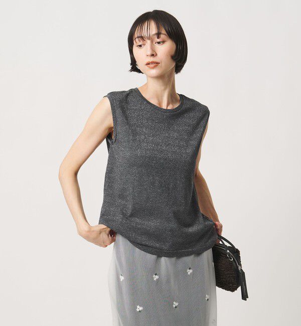 UNITED ARROWS「ラメ テンジク ノースリーブ カットソー」|Tシャツ・カットソー|