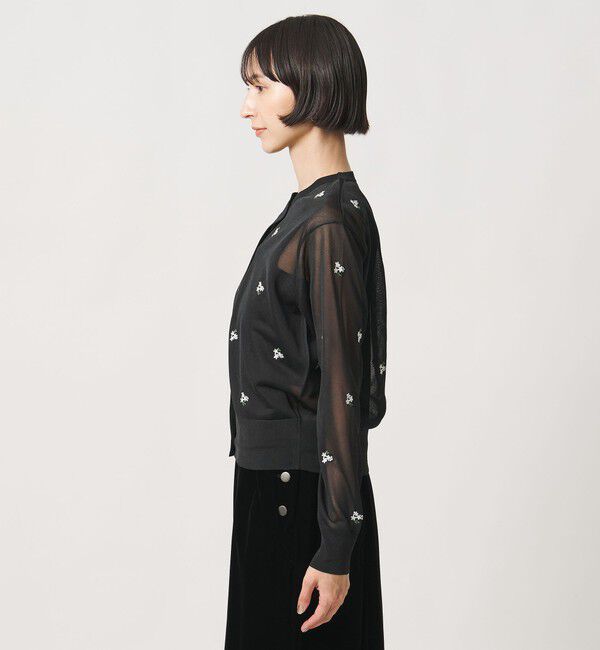 UNITED ARROWS「シアー フラワー カーディガン」|カーディガン|