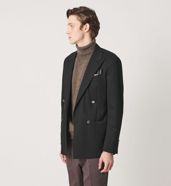 UNITED ARROWS「ギャバジン ダブル 4ボタン ブレザー SーMODEL」|テーラードジャケット|