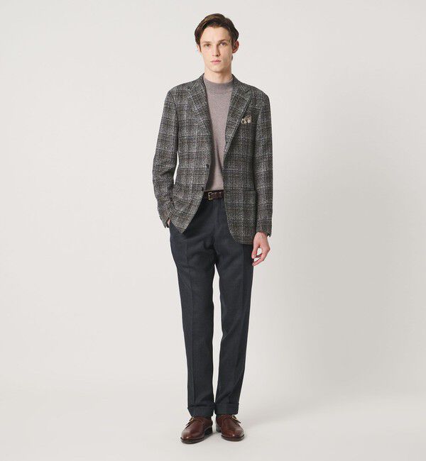 UNITED ARROWS「ブークレ チェック シングル 3ボタン テーラードジャケット CーMODEL」|テーラードジャケット|