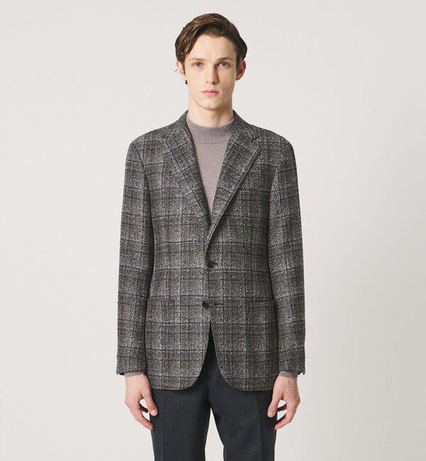 UNITED ARROWS「ブークレ チェック シングル 3ボタン テーラードジャケット CーMODEL」|テーラードジャケット|