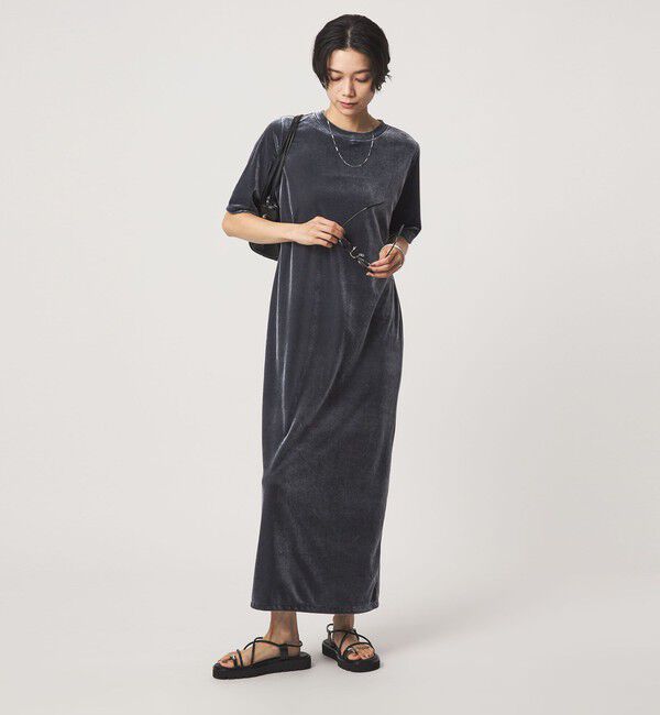 UNITED ARROWS green label relaxing「ベロア ショートスリーブ ワンピース」|ワンピース|