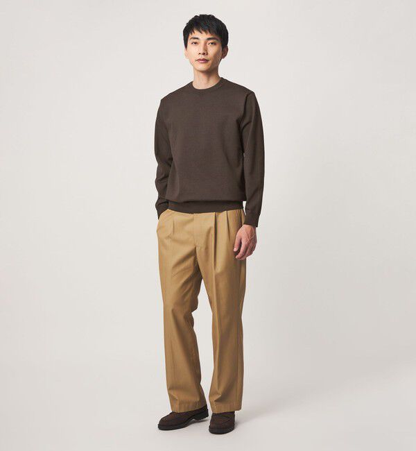 UNITED ARROWS green label relaxing「A+ MOULINE ポリエステル クルーネック ニット」|ニット・セーター|