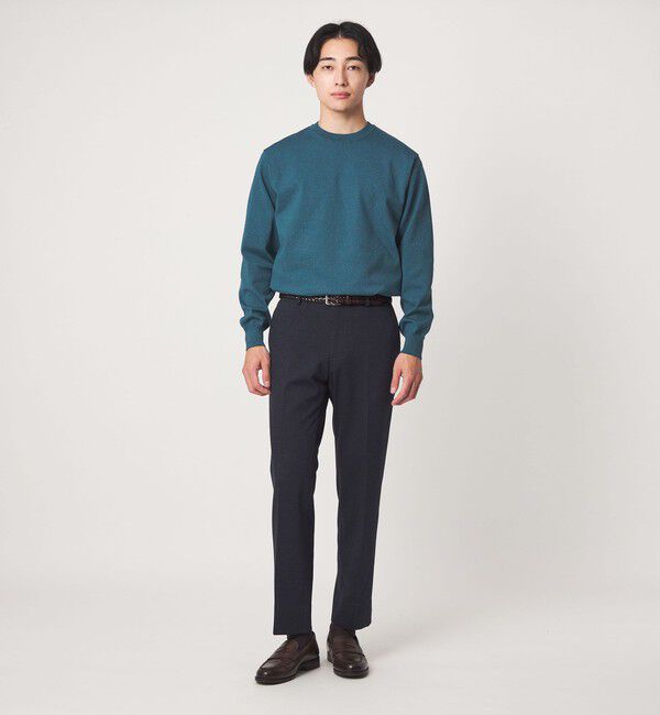 UNITED ARROWS green label relaxing「A+ MOULINE ポリエステル クルーネック ニット」|ニット・セーター|