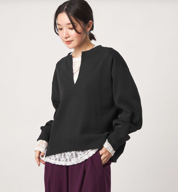 UNITED ARROWS green label relaxing「【WEB限定】＜at ease＞ダブルフェイス Vネック プルオーバー カットソー」|Tシャツ・カットソー|