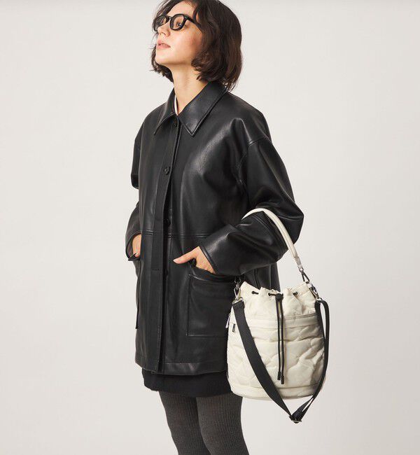 UNITED ARROWS green label relaxing「【WEB限定】＜PARTE＞キルティング ドロストバッグ / ショルダーバッグ はっ水」|ショルダー・メッセンジャー|OFF WHITE