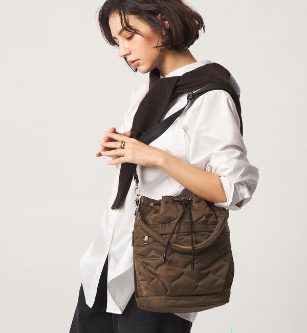 UNITED ARROWS green label relaxing「【WEB限定】＜PARTE＞キルティング ドロストバッグ / ショルダーバッグ はっ水」|ショルダー・メッセンジャー|MOCA