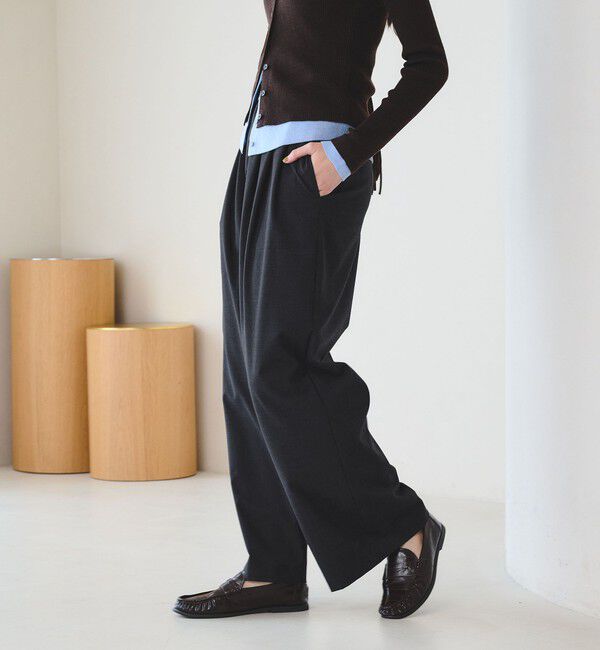 BEAUTY&YOUTH UNITED ARROWS「毛ポリエステルブレンド ワイドタックパンツ 防シワ ウォッシャブル」|その他|