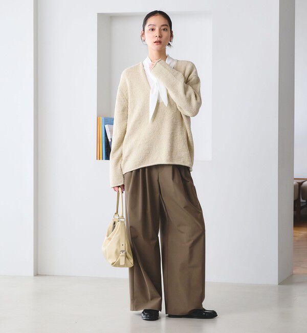 BEAUTY&YOUTH UNITED ARROWS「毛ポリエステルブレンド ワイドタックパンツ 防シワ ウォッシャブル」|その他|
