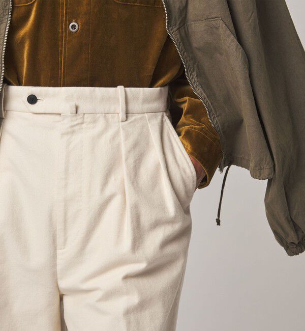 STEVEN ALAN「＜Steven Alan＞ ライトモールスキン イン ツープリーツ ドレス トラウザーズ II」|スラックス|