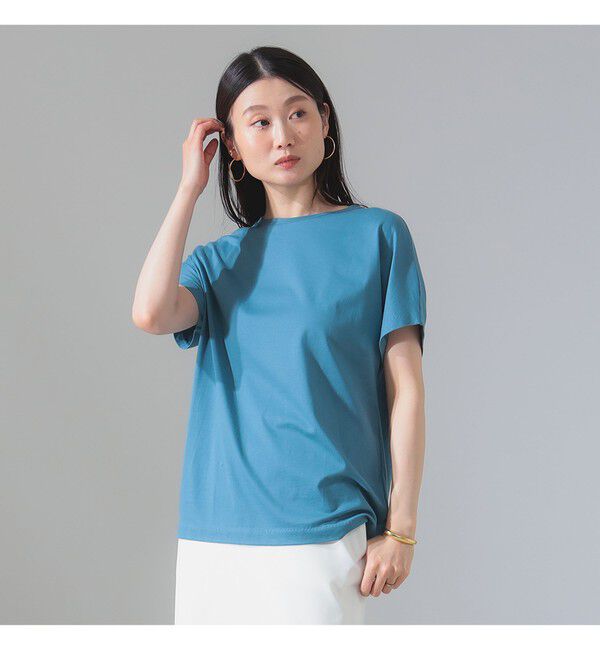 BEAMS SELECTION for WOMEN「ATON / スビンコットン キャップスリーブ Tシャツ」|Tシャツ・カットソー|BLUEGRAY