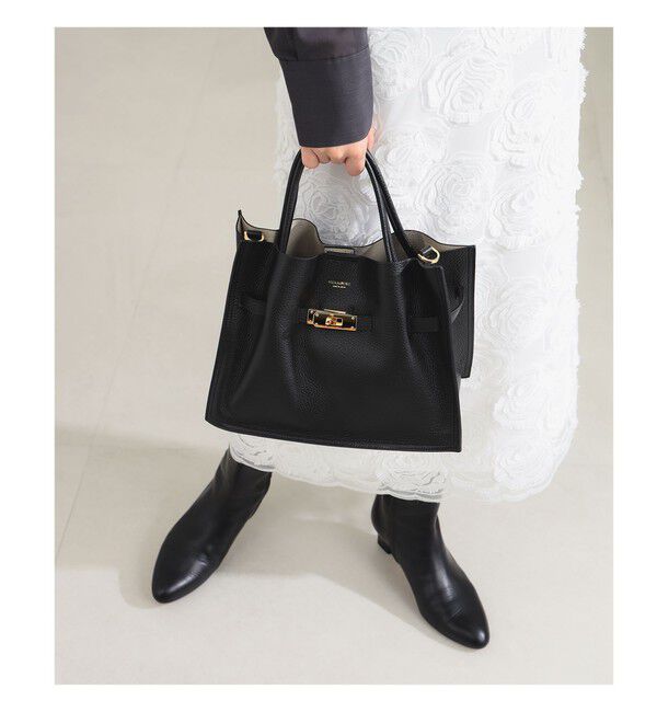 BEAMS SELECTION for WOMEN「【別注】VIOLAd&rsquo;ORO / TRERO シュリンク ゴールドクロア トートバッグ」|トートバッグ|BLACK&times;GREY
