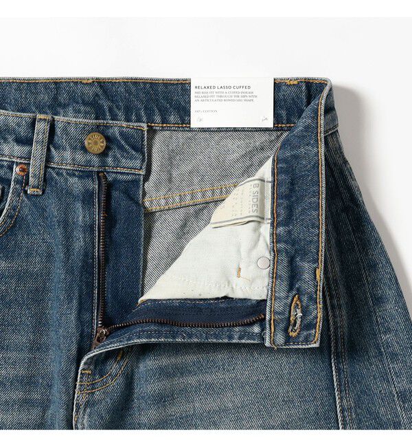 BEAMS SELECTION for WOMEN「B SIDES / RELAXED CUFFED LASSO デニムパンツ VISTA BLUE」|デニム|