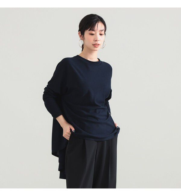 Demi-Luxe BEAMS 「COG THE BIGSMOKE / ABBY バックフレア トップス」|Tシャツ・カットソー|NAVY
