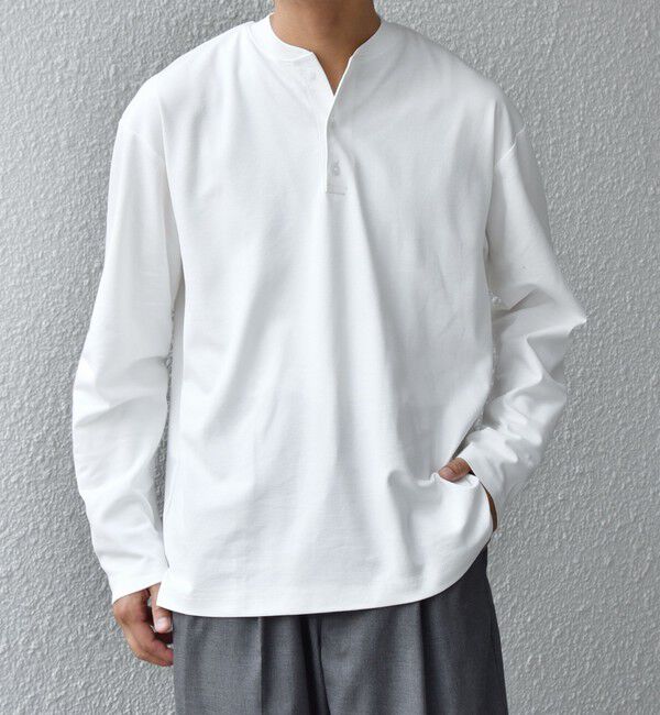 SHIPS any「SHIPS any:〈抗菌防臭/遮熱等〉マルチファンクション ヘンリーネック Tシャツ(ロンT)◇」|Tシャツ・カットソー|