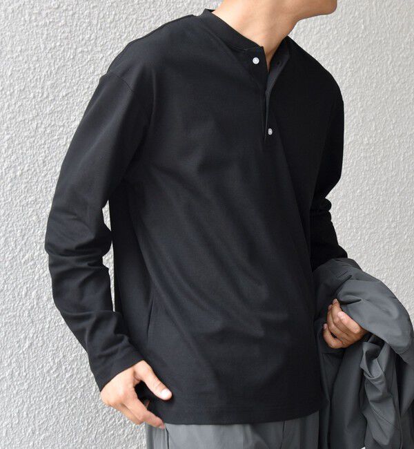 SHIPS any「SHIPS any:〈抗菌防臭/遮熱等〉マルチファンクション ヘンリーネック Tシャツ(ロンT)◇」|Tシャツ・カットソー|