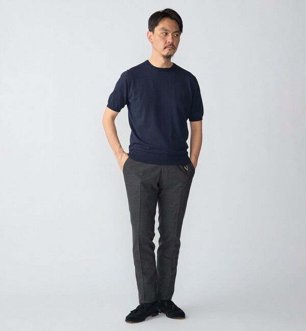 SHIPS「SHIPS:〈接触冷感〉 ICE COTTON クルーネック ショート スリーブ ニット Tシャツ」|ニット・セーター|